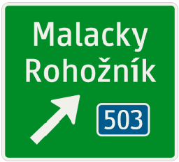 Smerová návesť na diaľnici