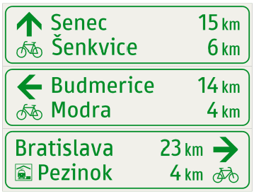 Cyklistický smerník tabuľový