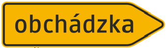 Šípový smerník na vyznačenie obchádzky