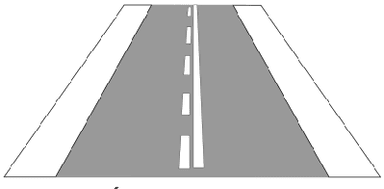 Pozdĺžna súvislá čiara doplnená prerušovanou čiarou