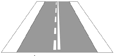 Pozdĺžna súvislá čiara doplnená prerušovanou čiarou